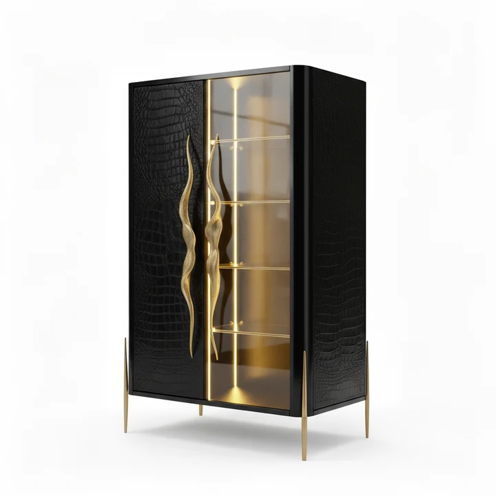 Luxurious and noble crocodile leather LED Luna E17 wine cabinet
