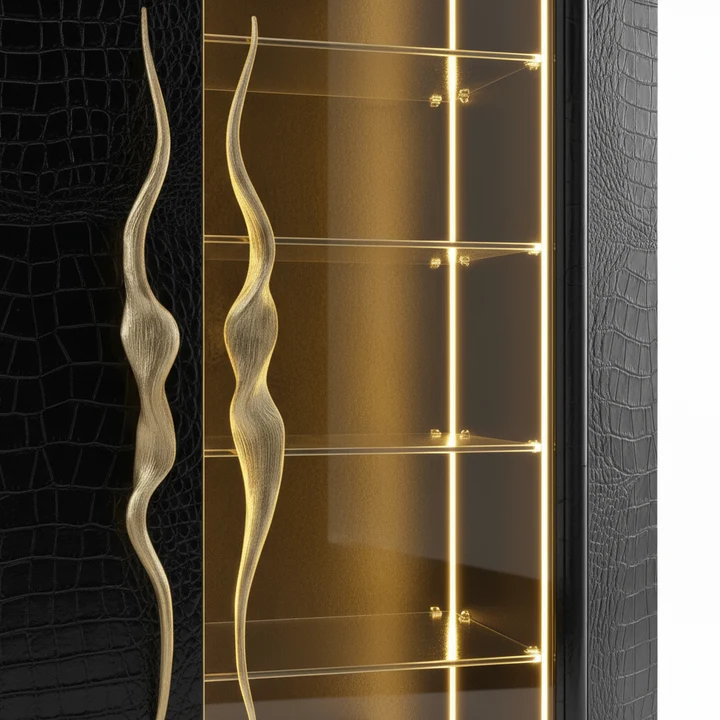Luxurious and noble crocodile leather LED Luna E17 wine cabinet