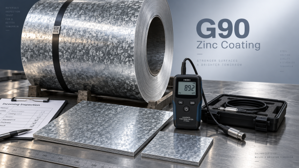 What does G90 mean for zinc-coated steel under ASTM A653?