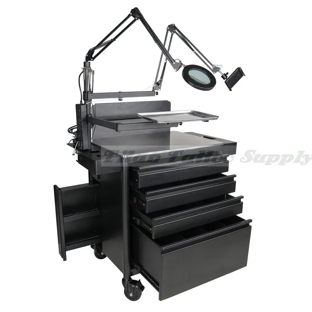 Tattoo Tray Work Station Supply Desk Table Mobile Tattoo Work Station  28-44inch | eBay
