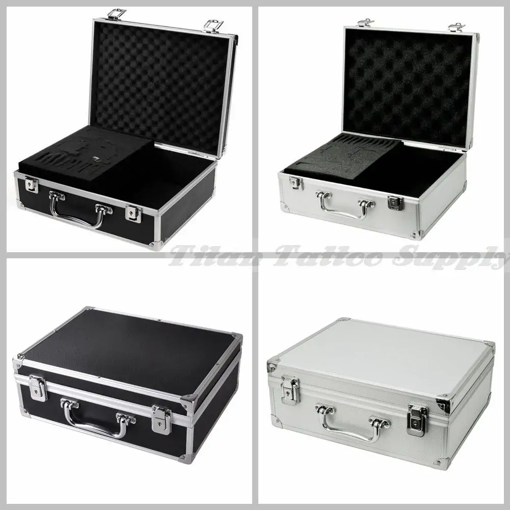 Rolling Travel Case with Tattoo Piercing and Cosmetic Supply Compartments   Aluminum Construction and Key Locks Beauty  Personal Care