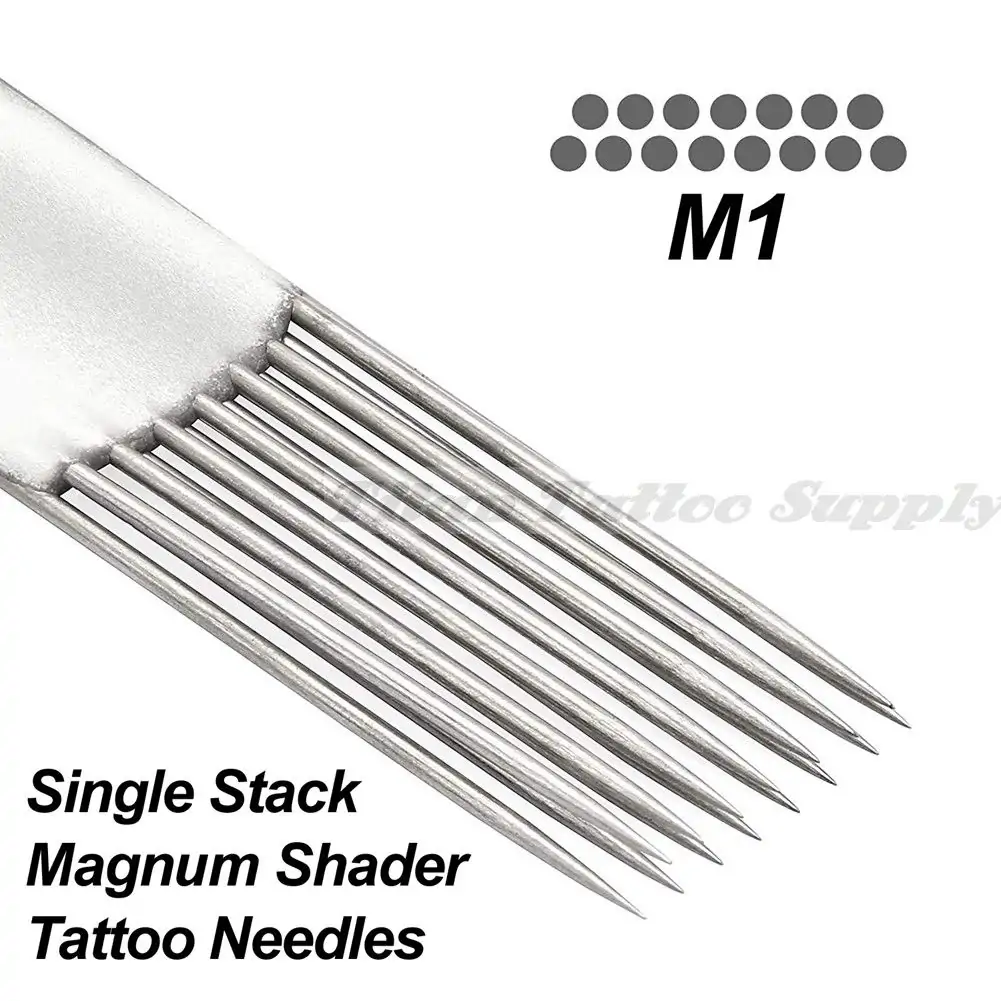 Disposable Tattoo Needles Weaved Magnum Shade M1 Single Stacked 