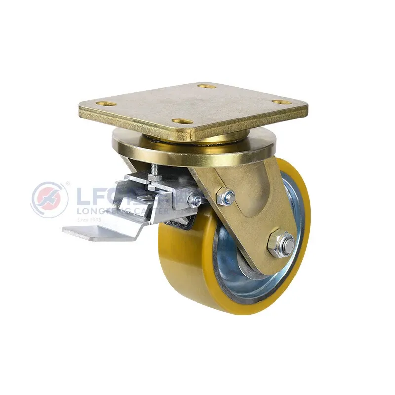 92A Premium Polyurethane Heavy-Duty Swivel Casters With Brake