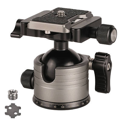 Panoramic Tripod Head with Indexing Rotator Aluminum Alloy 360 Degree Camera Panning Base with Level Arca-Swiss Compatible for ARCA Ball Head Tripod Monopod Ballhead DSLR Cameras