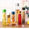 Borosilicate glass bottle with silicone mineral water tea infuser bottle