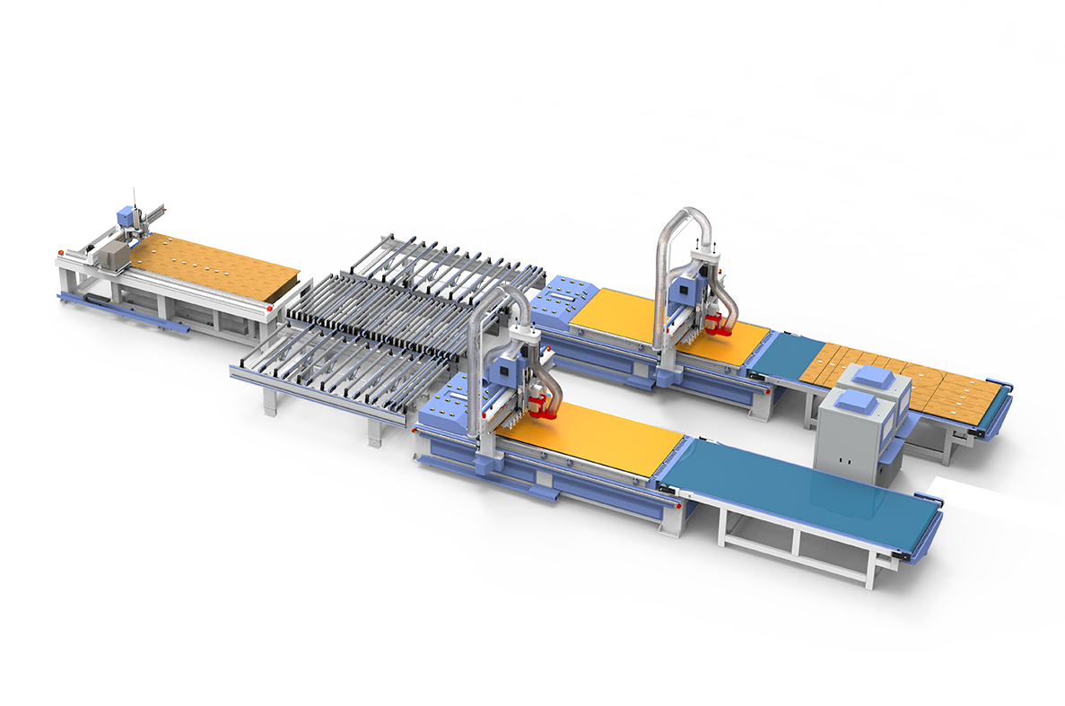 One-driven-two Intelligent cutting production line KAU-C1D2