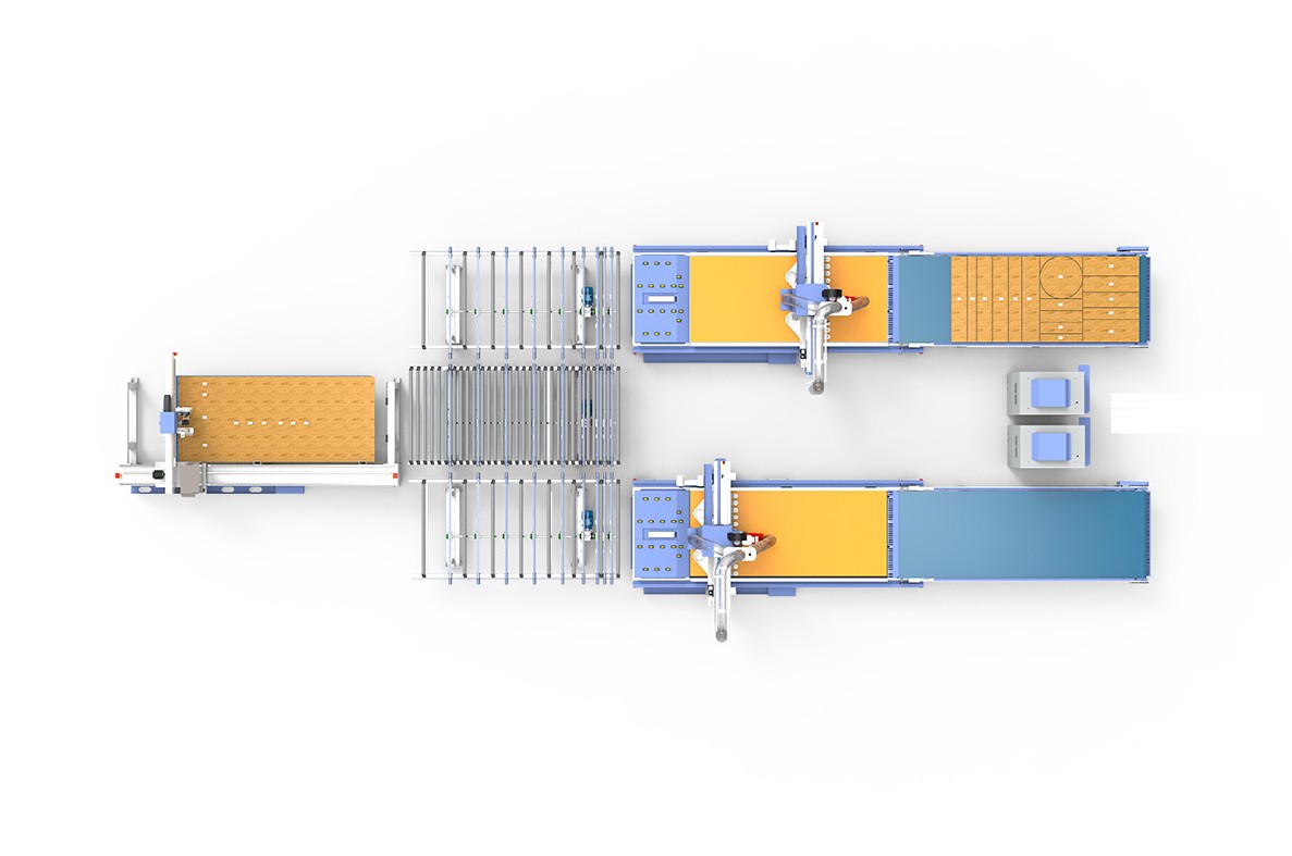 One-driven-two Intelligent cutting production line KAU-C1D2