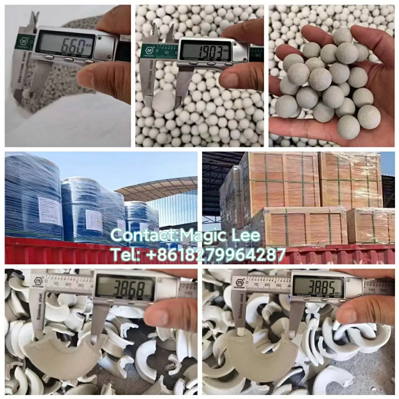 Inert ceramic Balls & Ceramic Saddle Rings for export.