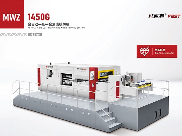 Fast MWZ1300/1450/1620/2100Q ZHI automatic flatbed die cutting machine with stripping section