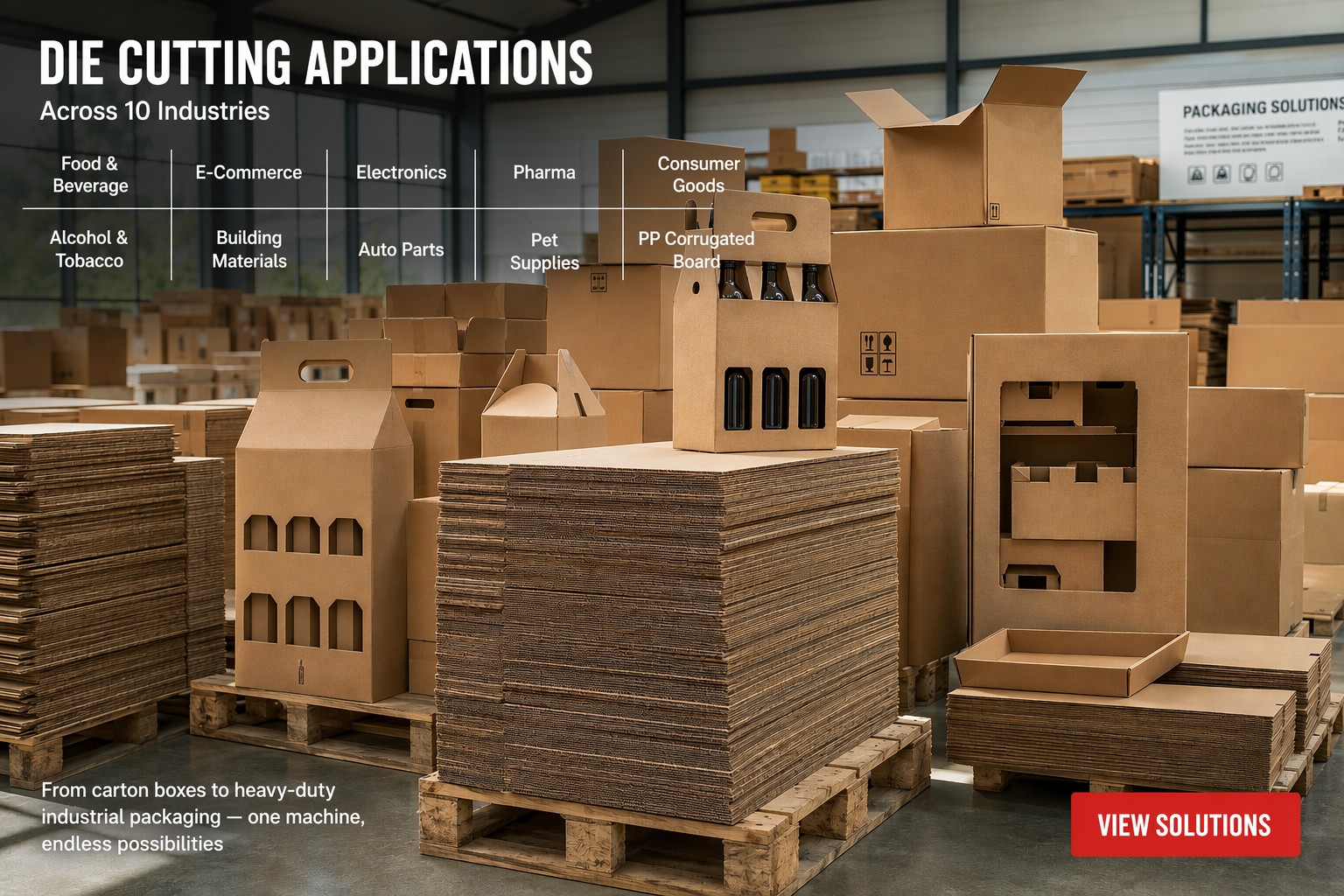 Die cutting applications across 10 industries - corrugated board packaging products