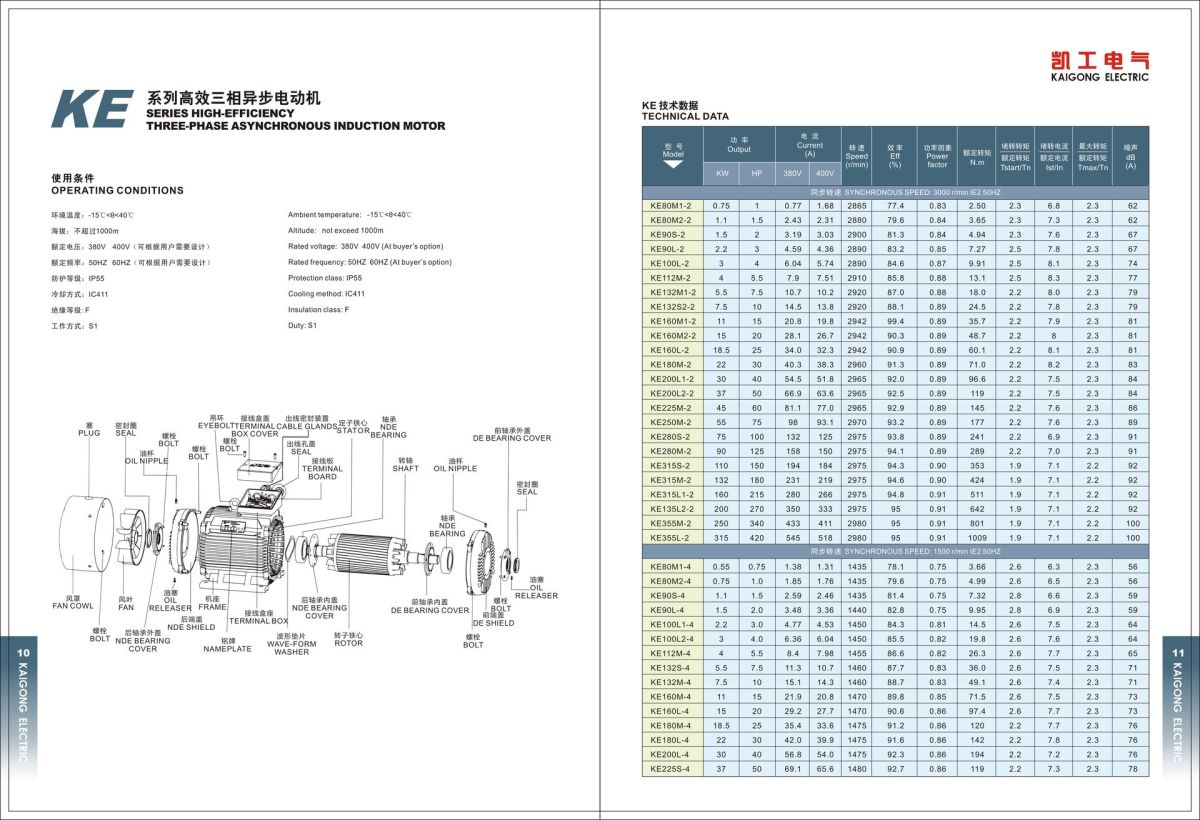 KE SERIES HIGH EFFICIENCY MOTOR