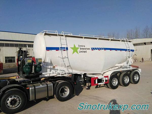 3 Axles Bulk Cement Tank Semi Trailer 55m³ W Type（Carbon Steel Tank)