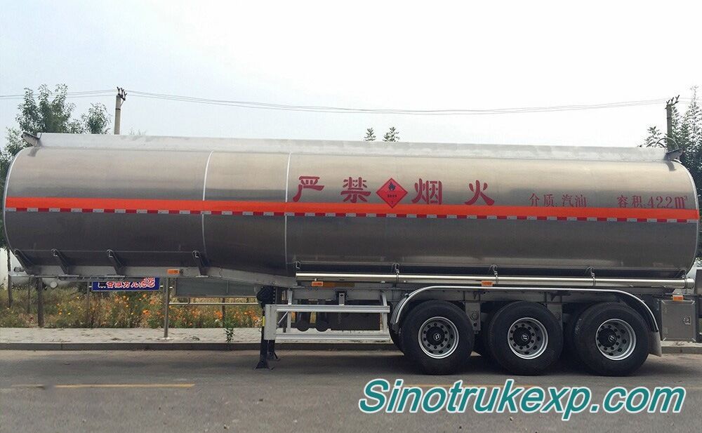 3 Axles Stainlessness Fuel Tanker Semi Trailer 42m