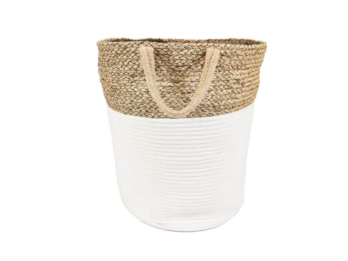 New Style Collapsible Large Size Cotton Rope Woven Laundry Storage Basket Organizer New Style Collapsible Large Size Cotton Rope Woven Laundry Storage Basket Organizer