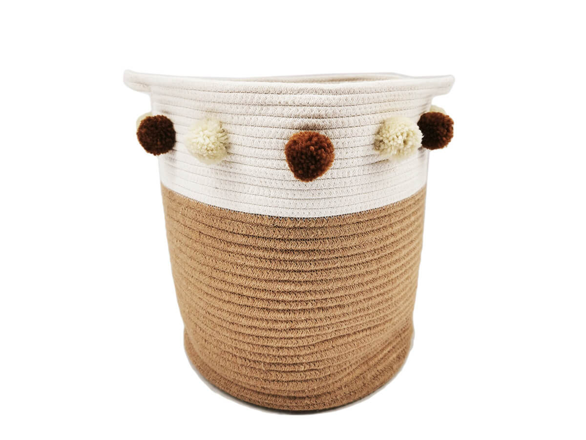 New Style Collapsible Large Size Cotton Rope Woven Laundry Storage Basket Organizer New Style Collapsible Large Size Cotton Rope Woven Laundry Storage Basket Organizer