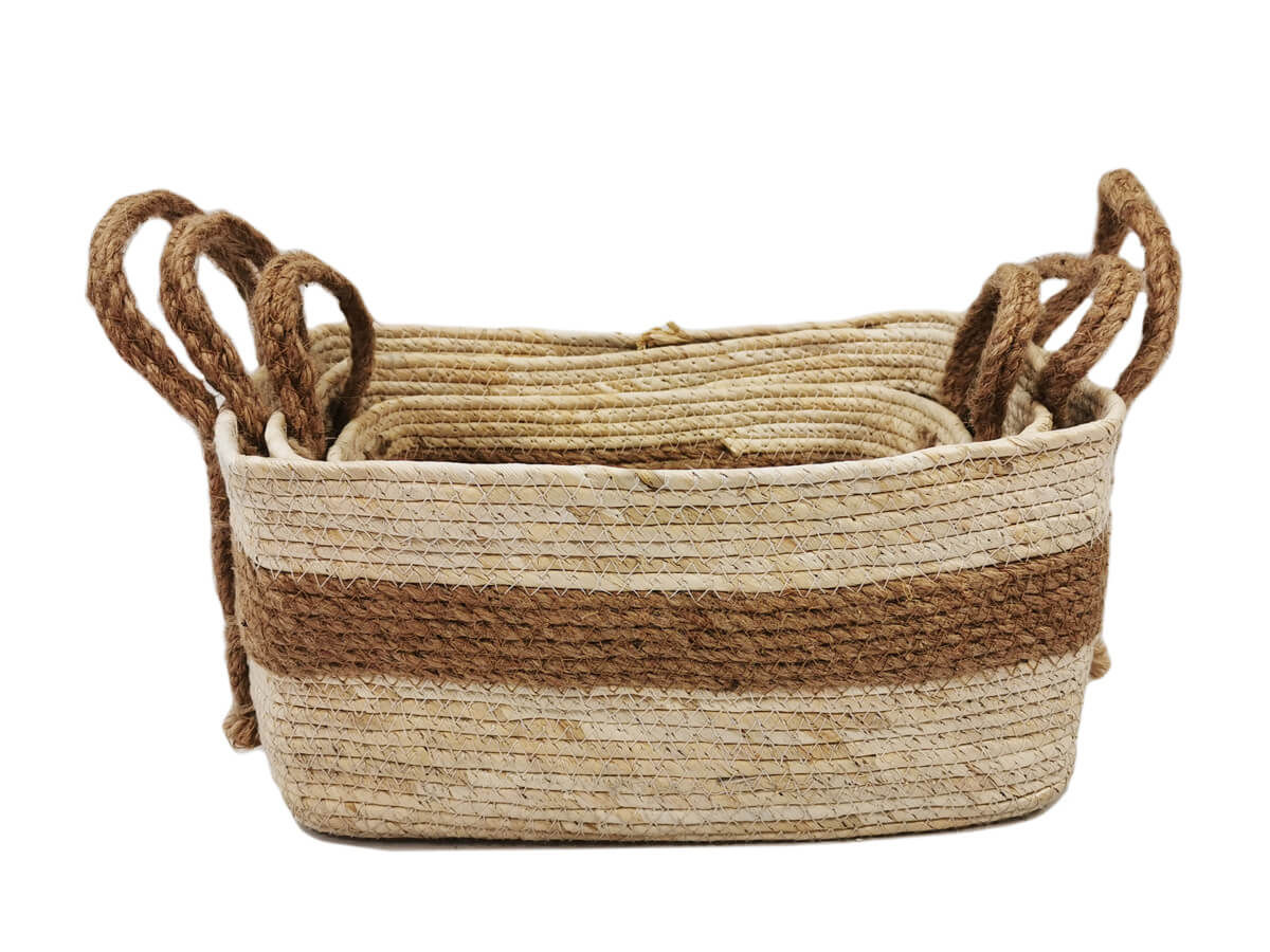 Handmade Natural Woven Grass Basket Home Styles For Storage Washing Clothes Laundry maize Basket