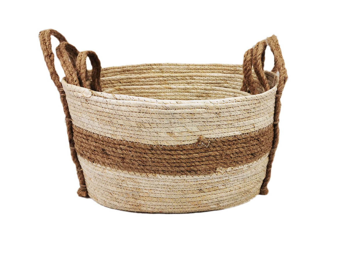 Handmade Natural Woven Grass Basket Home Styles For Storage Washing Clothes Laundry maize Basket