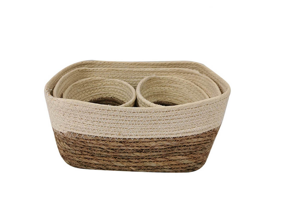 Handmade Natural Woven Grass Basket Home Styles For Storage Washing Clothes Laundry maize Basket