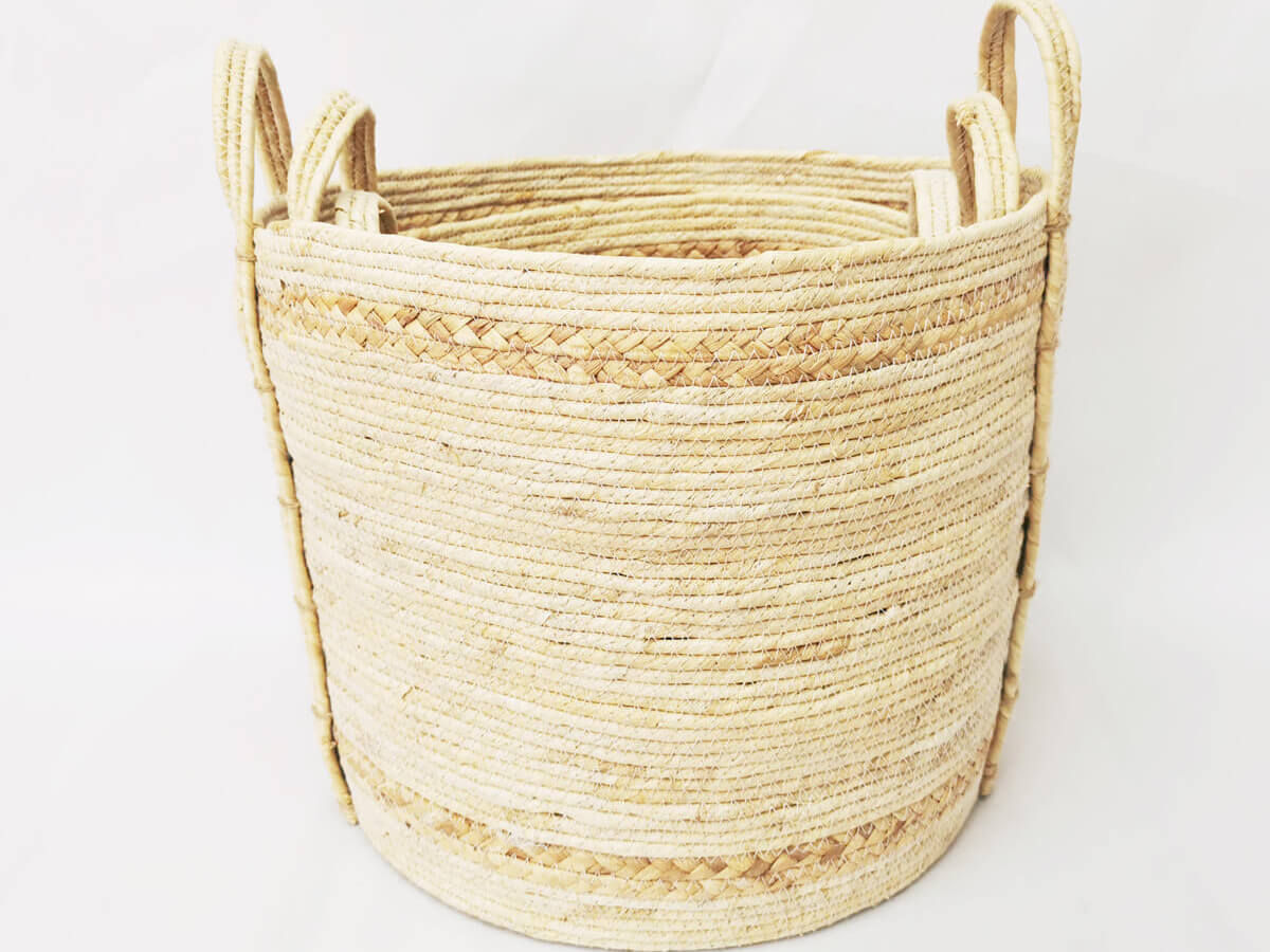 Handmade Natural Woven Grass Basket Home Styles For Storage Washing Clothes Laundry maize Basket