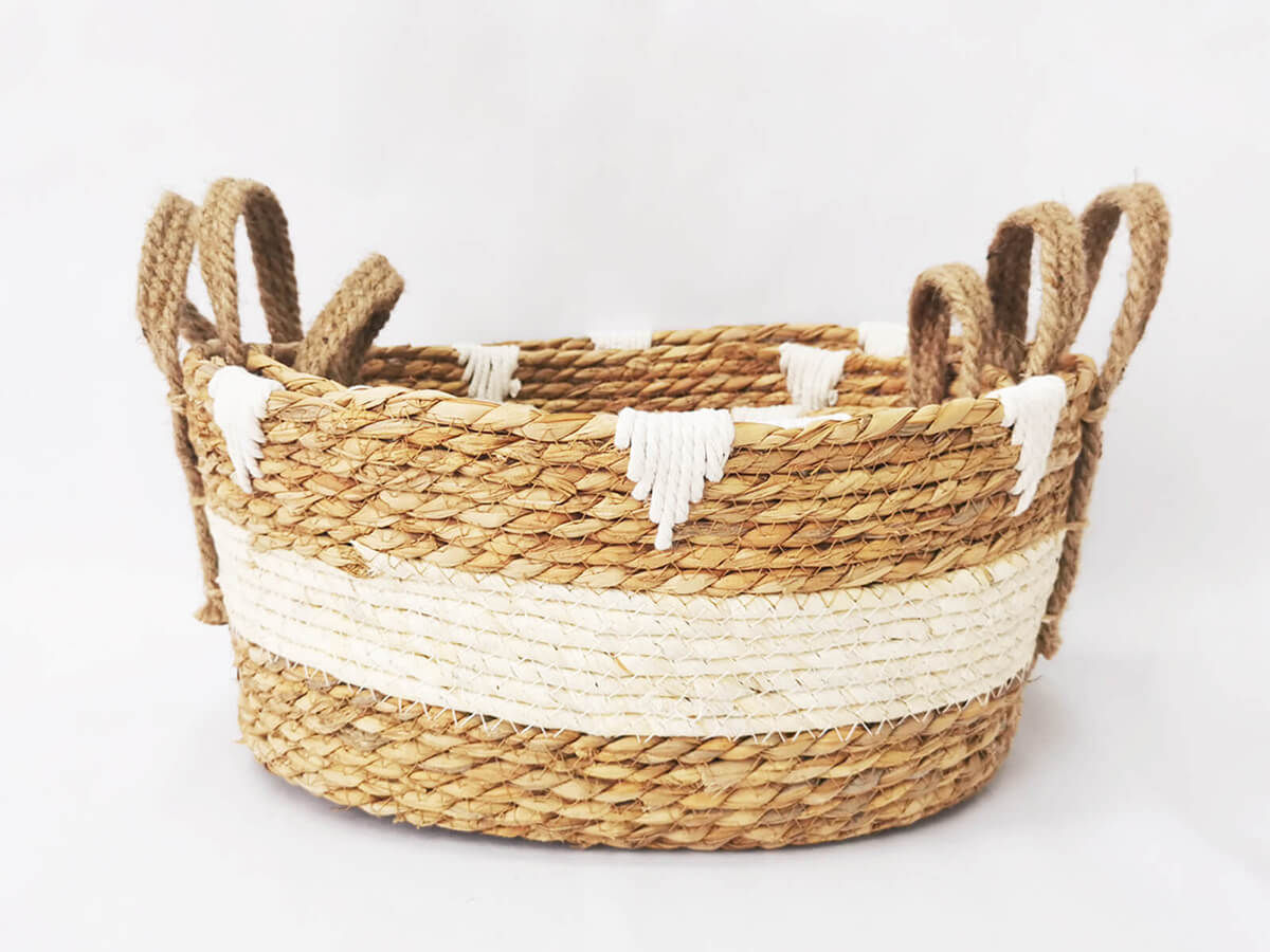 Handmade Natural Woven Grass Basket Home Styles For Storage Washing Clothes Laundry maize Basket
