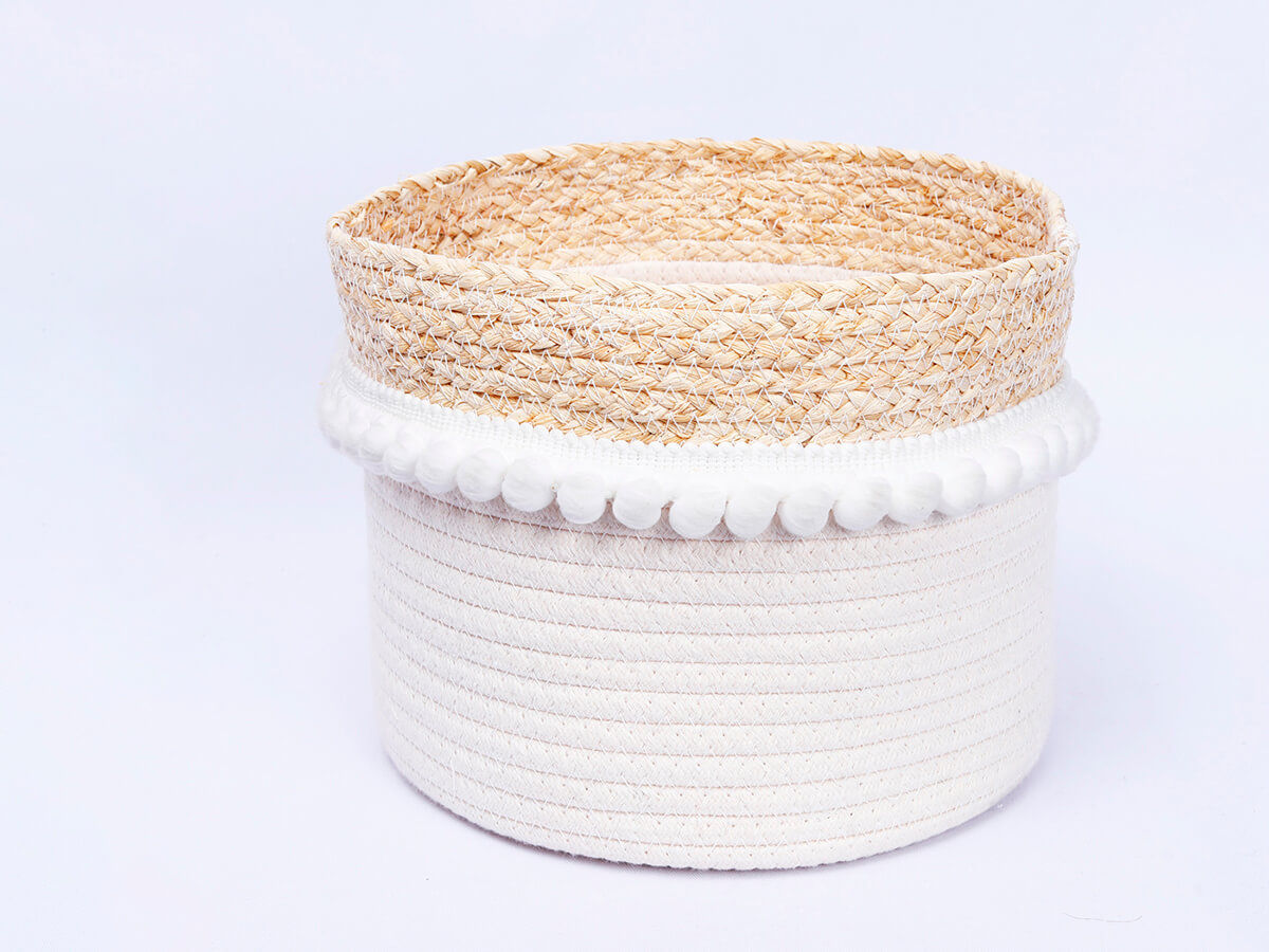 Handmade Natural Woven Grass Basket Home Styles For Storage Washing Clothes Laundry maize Basket