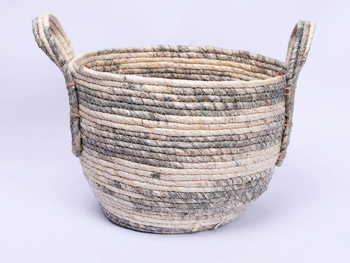 Handmade Natural Woven Grass Basket Home Styles For Storage Washing Clothes Laundry maize Basket