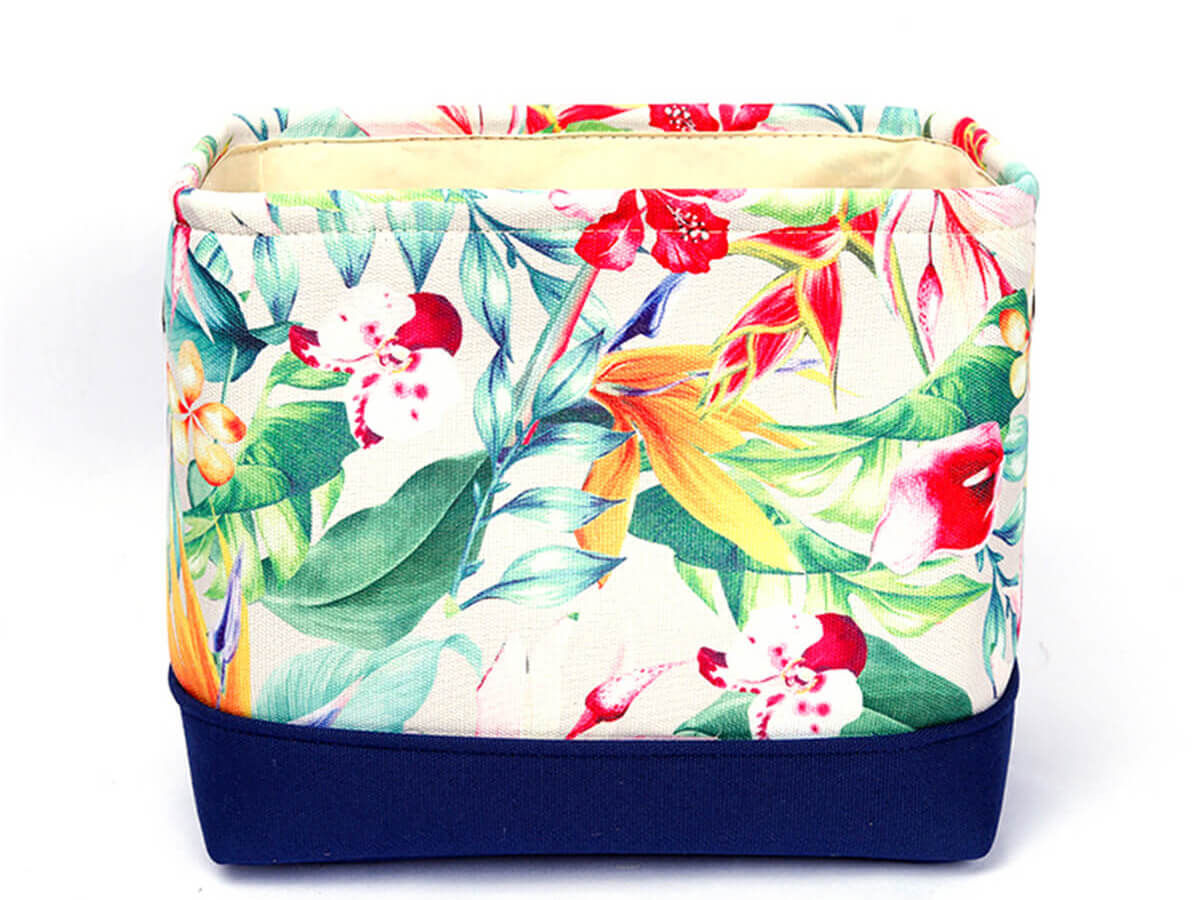 Amazon Hot Sale Customize Wholesale Home Decor Fashion Foldable Easy Carry Canvas Storage Basket