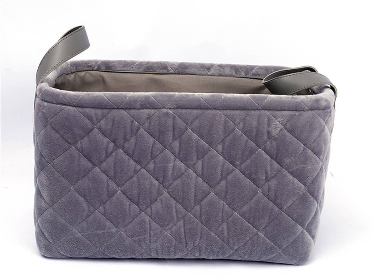 Amazon Hot Sale Customize Wholesale Home Decor Fashion Foldable Easy Carry Canvas Storage Basket