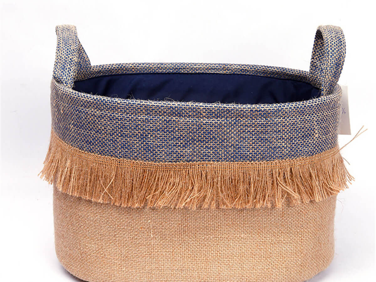 Amazon Hot Sale Customize Wholesale Home Decor Fashion Foldable Easy Carry Canvas Storage Basket
