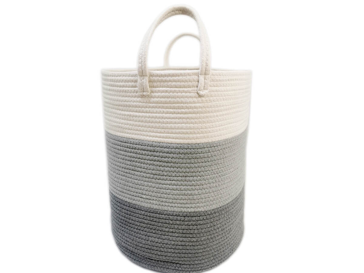 New Style Collapsible Large Size Cotton Rope Woven Laundry Storage Basket Organizer New Style Collapsible Large Size Cotton Rope Woven Laundry Storage Basket Organizer