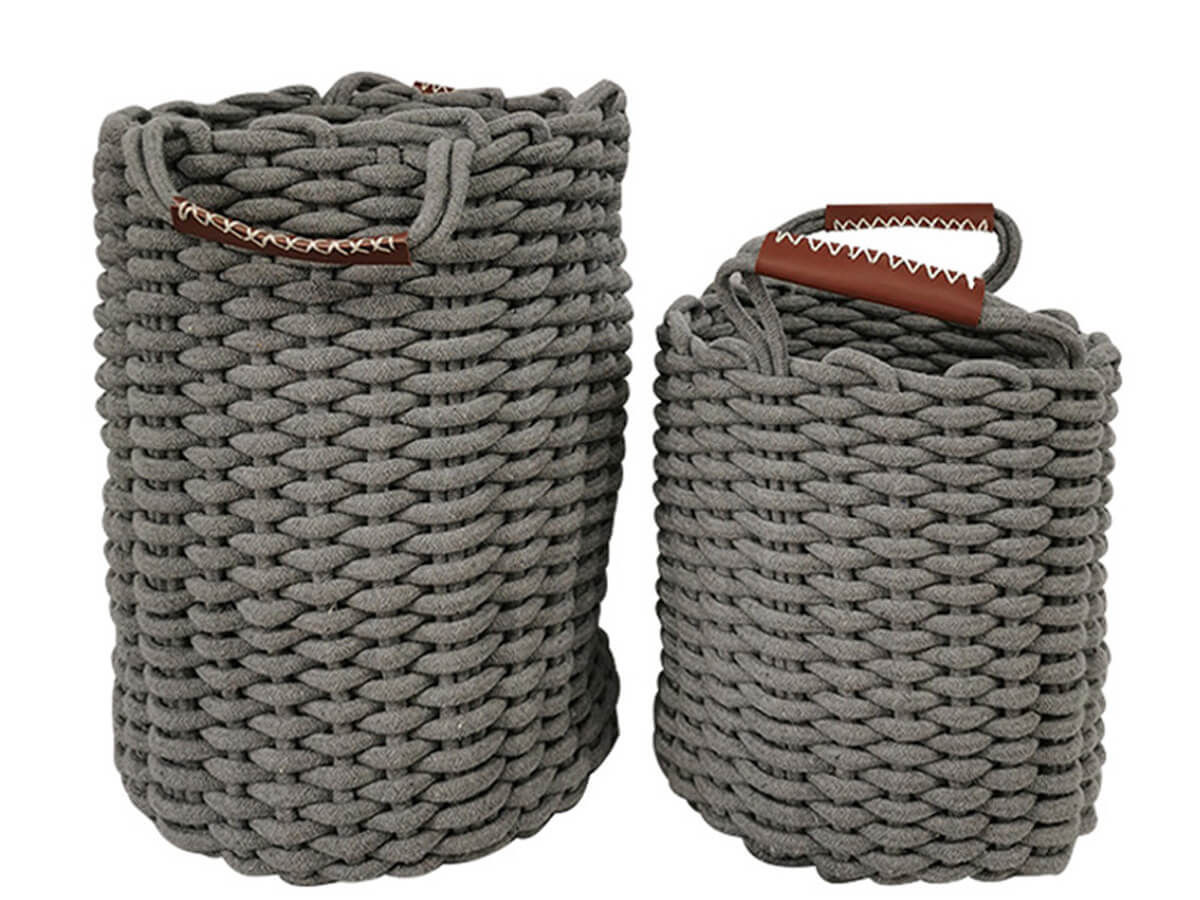 New Style Collapsible Large Size Cotton Rope Woven Laundry Storage Basket Organizer New Style Collapsible Large Size Cotton Rope Woven Laundry Storage Basket Organizer