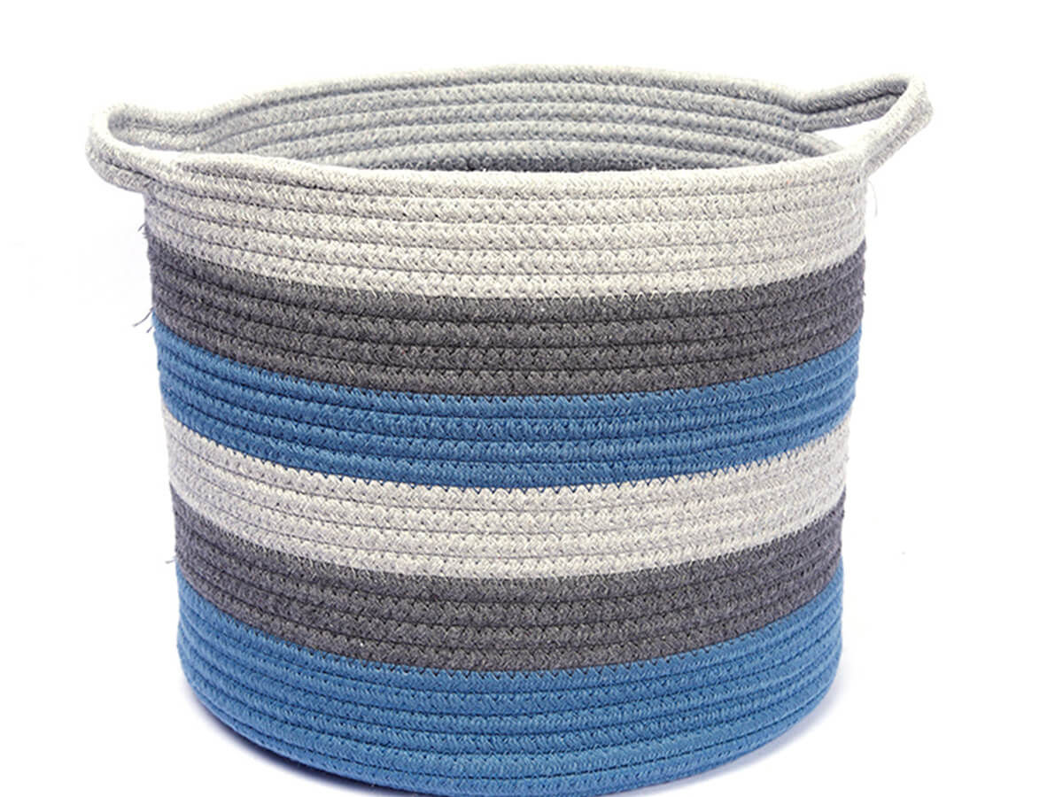 New Style Collapsible Large Size Cotton Rope Woven Laundry Storage Basket Organizer