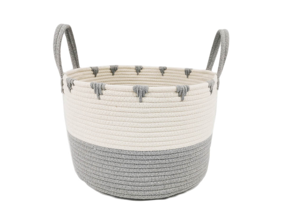 New Style Collapsible Large Size Cotton Rope Woven Laundry Storage Basket Organizer New Style Collapsible Large Size Cotton Rope Woven Laundry Storage Basket Organizer