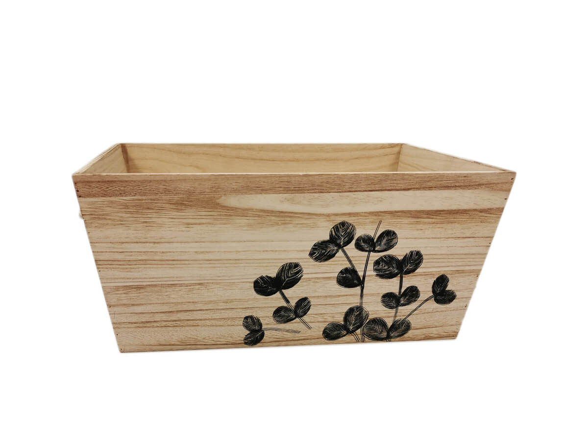 Eco-Friendly Unfinished Nautical Wooden Box Print Letters Rectangle Paulownia Wooden Box For Storage