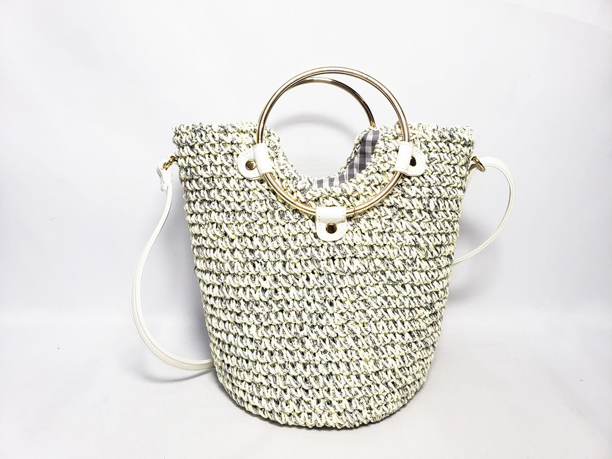 Custom Handmade Woven Paper Crochet Bag, Artbag, Woven Shoulder Bag, Handbag Manufacturer