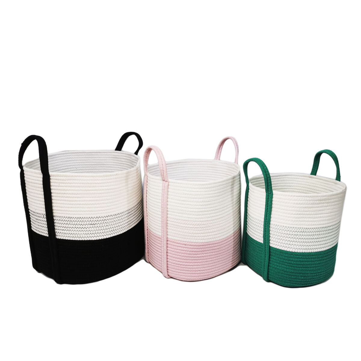 New Style Collapsible Large Size Cotton Rope Woven Laundry Storage Basket Organizer