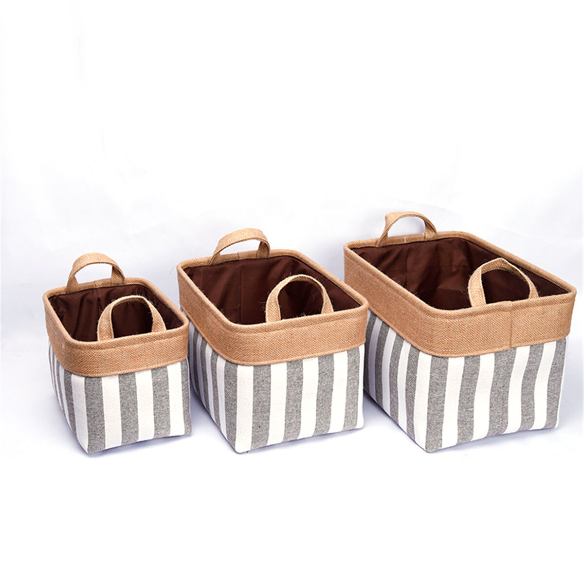 Amazon Hot Sale Customize Wholesale Home Decor Fashion Foldable Easy Carry Canvas Storage Basket