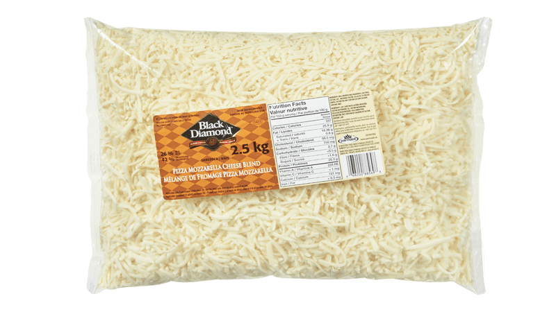 Solución para conservar la etiqueta más limpia en el queso mozzarella rallado