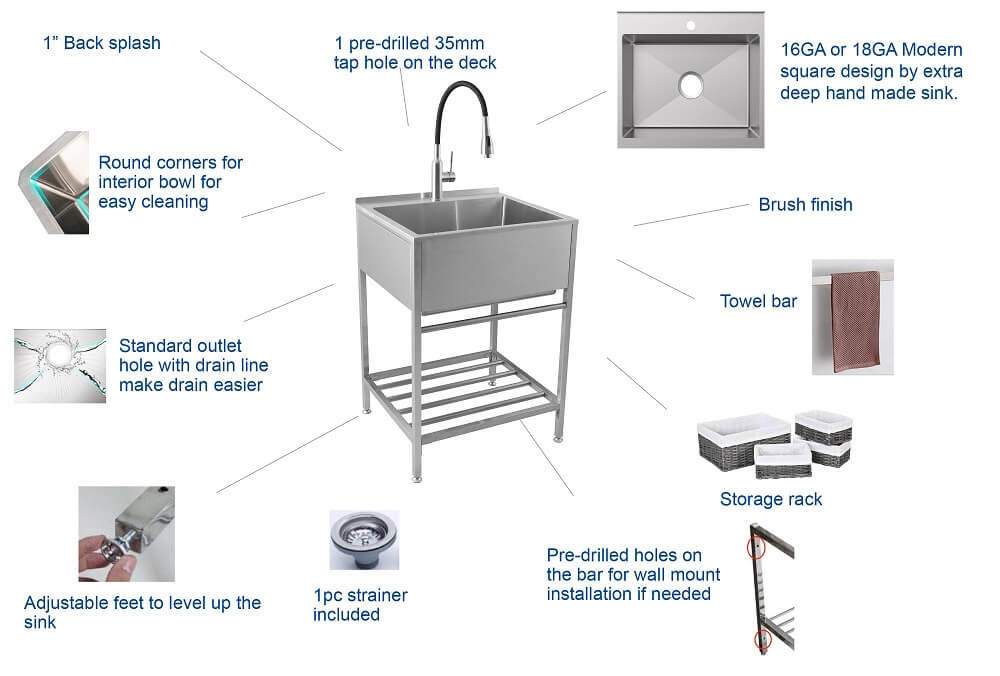 utility sink with cabinet