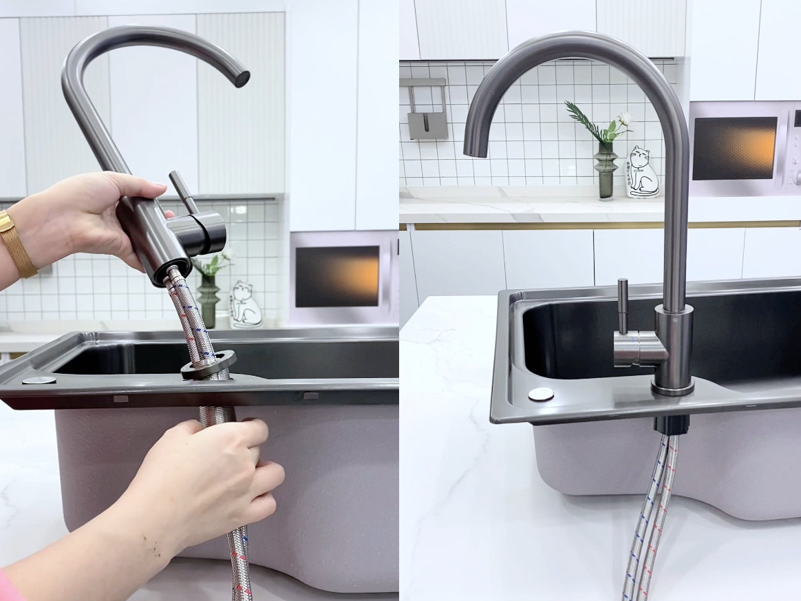 厨房龙头安装.jpg Analysis of DALI Kitchen Faucet Installation Steps