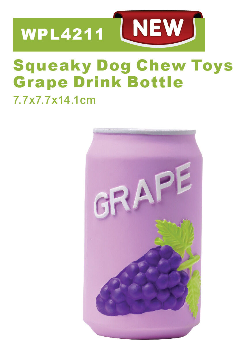 Squeaky Dog Chew Toys Grape Drink Bottle WPL4211