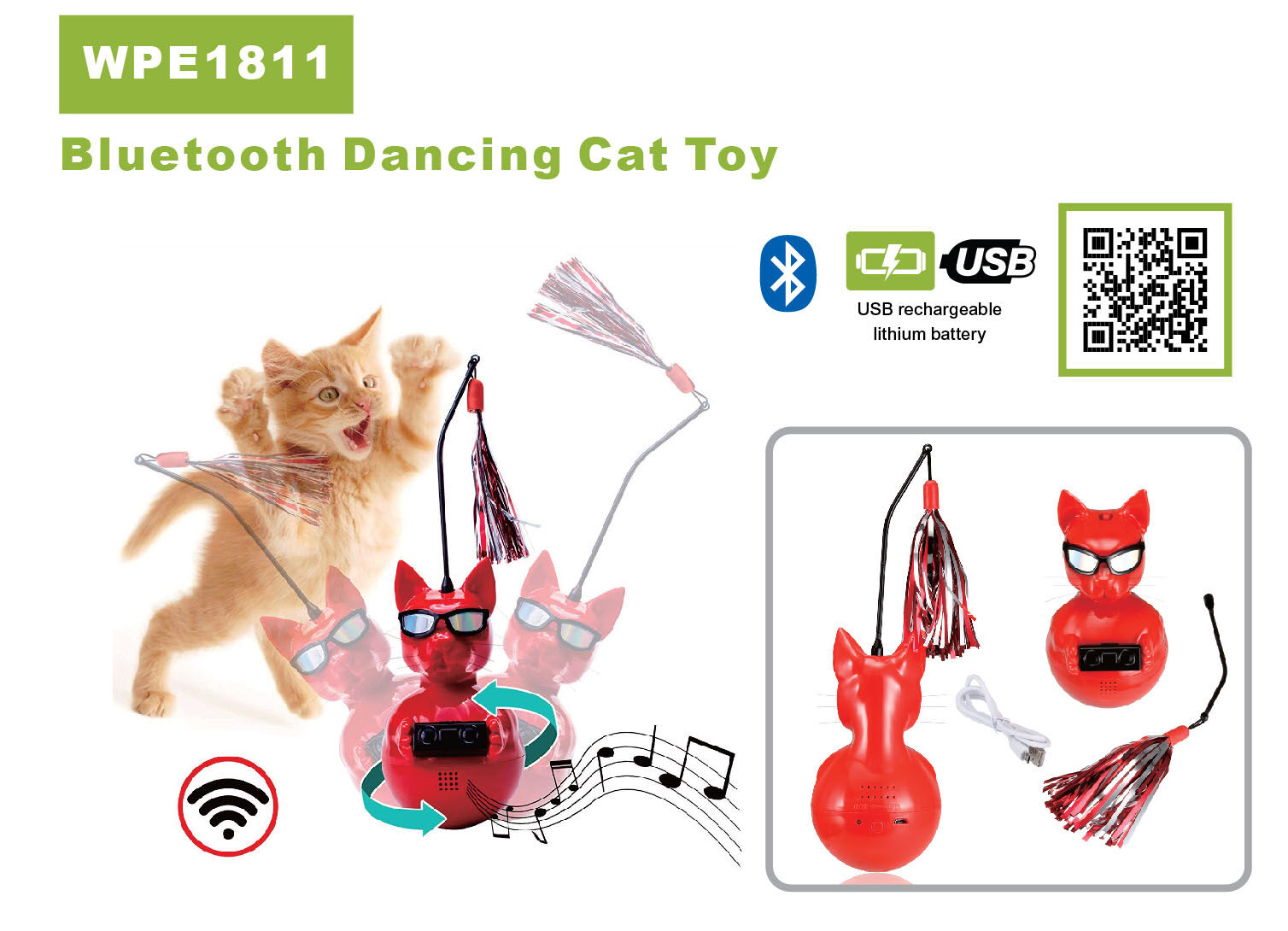Bluetooth Dancing Cat Toy WPE1811