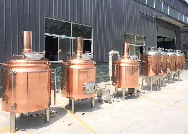 500L Red Copper Beer Brewing Equipment