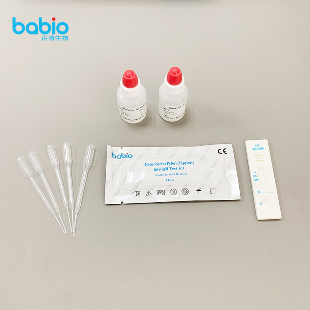 Kit de test Helicobacter Pylori (H.pylori)IgG/IgMT (méthode à l'or colloïdal)