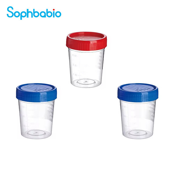 Gobelet de collecte d'échantillons d'urine jetable en plastique Sophbabio