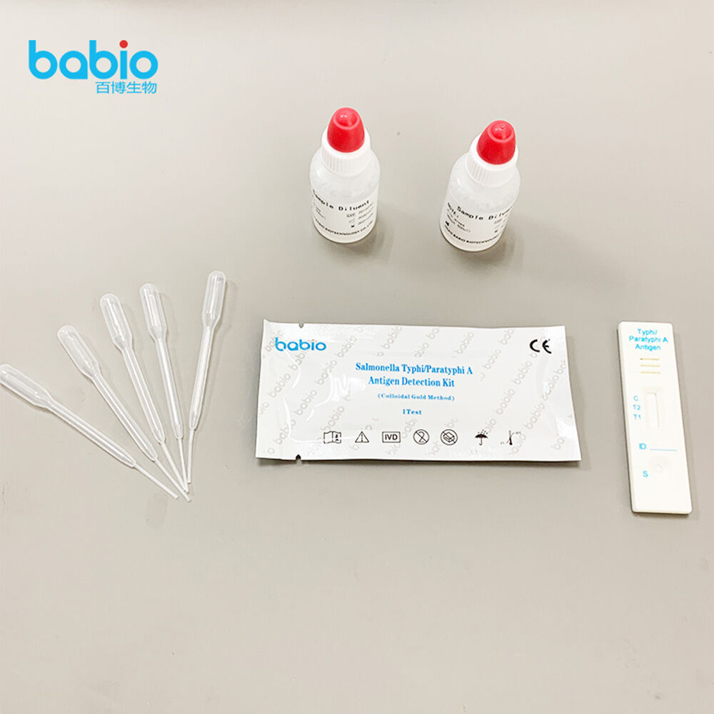 Kit de detección de antígenos de Salmonella Typhi/Paratyphi A (método de oro coloidal)