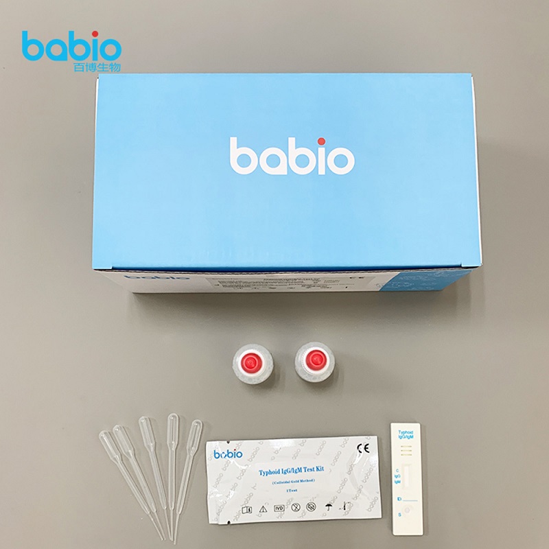 Kit de prueba de IgG/IgM para la fiebre tifoidea (método del oro coloidal)
