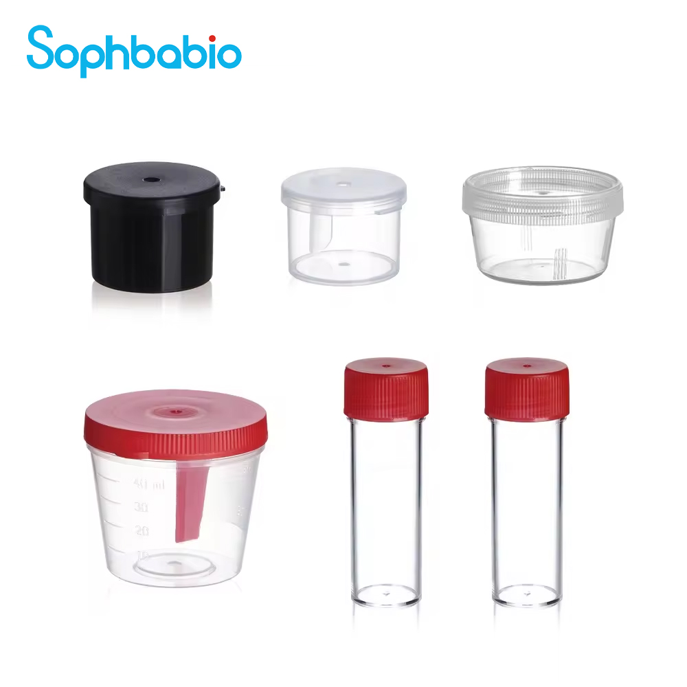Recipiente de recolección de muestras de orina desechable de plástico Sophbabio