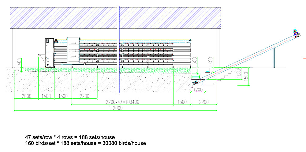 30,080 layers A4 automatic layer chicken cage's ho
