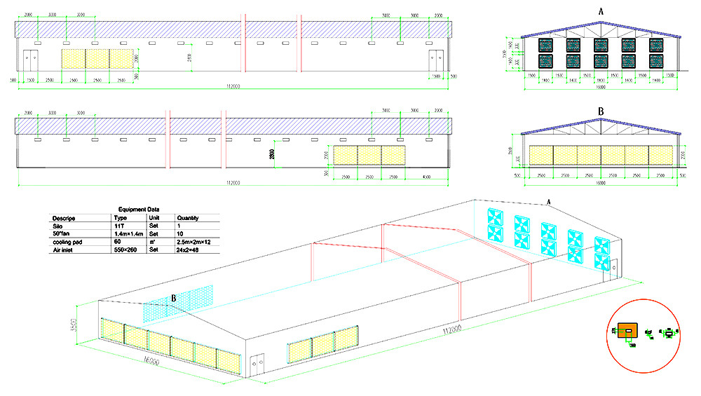 30,080 layers A4 automatic layer chicken cage's ho